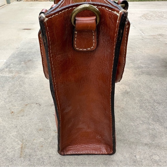 Patricia Nash Zancona Tote Shoulder Bag Studded Tan Brown Leather READ - Picture 4 of 15